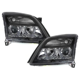 Fari anteriori per Opel Vectra C (04.2002-08.2005) 2 anelli luminosi nero