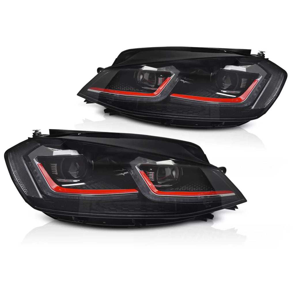 Fari anteriori rosso LED SEQ DRL compatibile VW GOLF VII 17-19
