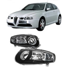 Carica l'immagine nel visualizzatore di Gallery, Set fari anteriori per Alfa Romeo 147 01-04 nero GTA H7/H7/H1 Depo