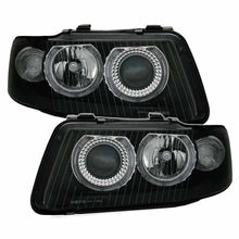 Carica l'immagine nel visualizzatore di Gallery, Set fari anteriori per Audi A3 8L 00-03 Angel Eyes nero H7/H7 Depo