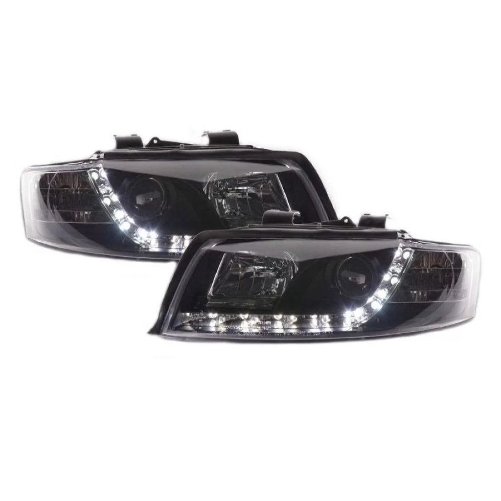 Set fari anteriori per Audi A4 B6 00-04 DRL nero H1/H1 Sonar