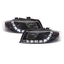 Carica l'immagine nel visualizzatore di Gallery, Set fari anteriori per Audi A4 B6 00-04 DRL nero H1/H1 Sonar