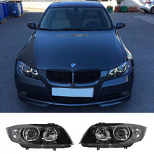 Set fari anteriori per BMW 3 E90 / E91 05-11 Angel Eyes LED nero H7/H7 Depo