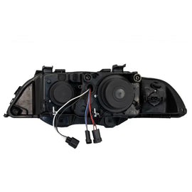 Set fari anteriori per BMW 5 E39 95-03 Angel Eyes restyling LCI stile nero/grigio H7/H7 manuale Carner