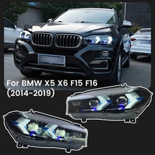 Carica l'immagine nel visualizzatore di Gallery, Set fari anteriori per Bmw X5 F15 (2013-2018) / X6 F16 (2014-2019) conversione a G05 / G06 stile nero Carner