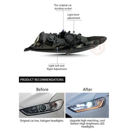 Set fari anteriori per Ford Mondeo mk5 13-16 DRL cromato H7/Led con dinamico Indicatore di direzione Carner