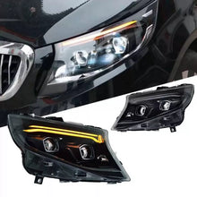 Carica l'immagine nel visualizzatore di Gallery, Set fari anteriori per Mercedes-Benz Vito W447 14-24 W448 2025 stile DRL Led Tube nero Carner