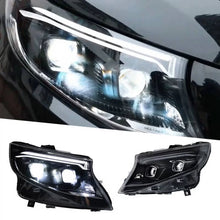 Carica l'immagine nel visualizzatore di Gallery, Set fari anteriori per Mercedes-Benz Vito W447 14-24 W448 2025 stile DRL Led Tube nero Carner
