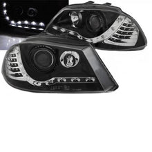 Set fari anteriori per Seat Ibiza 6L 02-08 DRL &amp; Led Direction nero H1/H1 Junyan