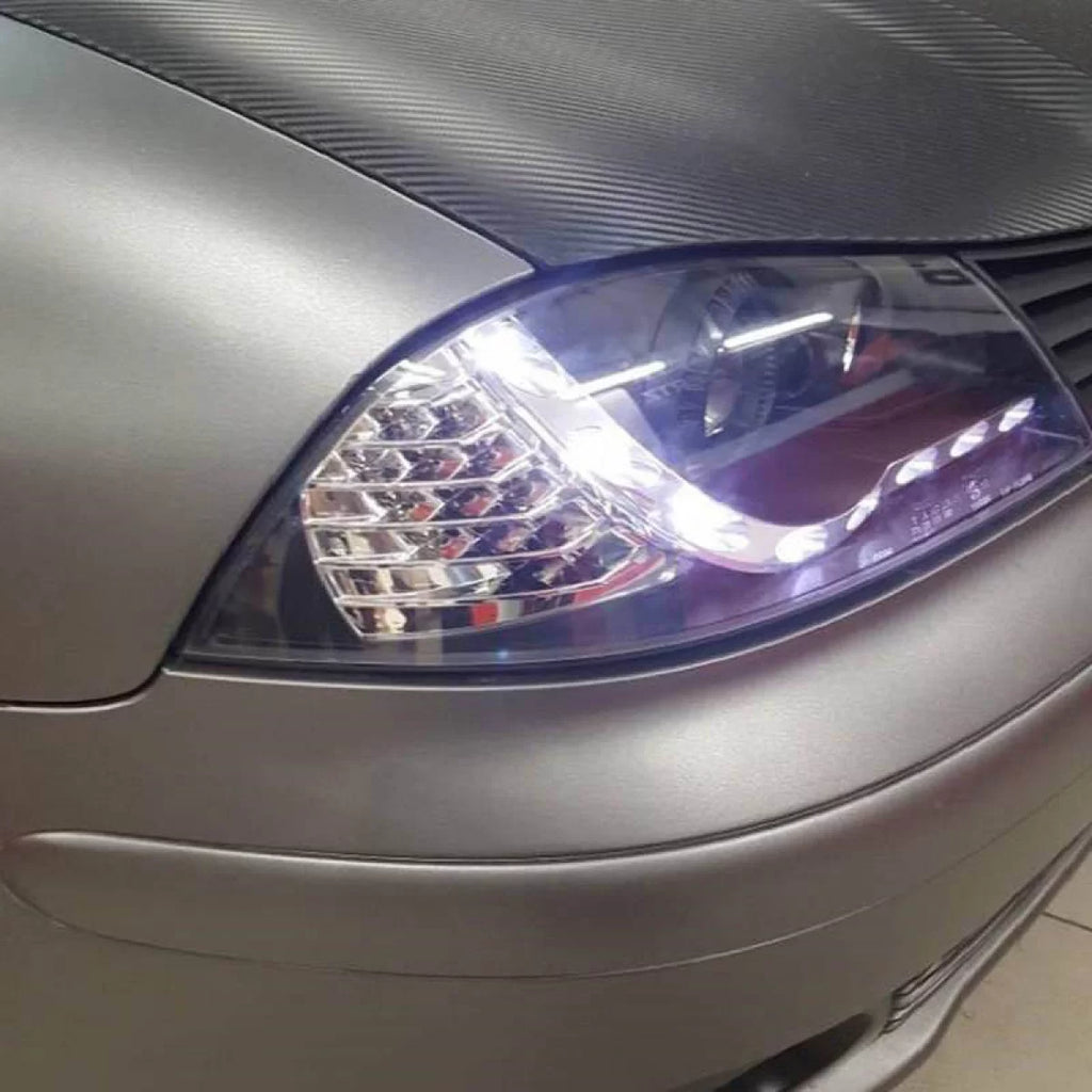 Set fari anteriori per Seat Ibiza 6L 02-08 DRL & Led Direction nero H1/H1 Junyan