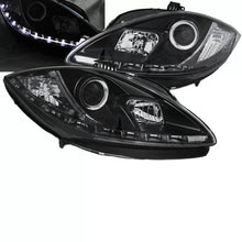 Set fari anteriori per Seat Leon 1P 09-13 restyling DRL nero H1/H1 Sonar