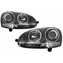 Set fari anteriori per VW Golf V (5) 03-08 proiettori GTI / R32 stile cromato H7/H7 con motorino &amp; E-Mark Carner