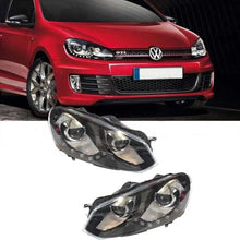 Set fari anteriori per VW Golf VI (6) 08-12 DRL GTI /R20 stile nero H7/H7 con motorino Carner