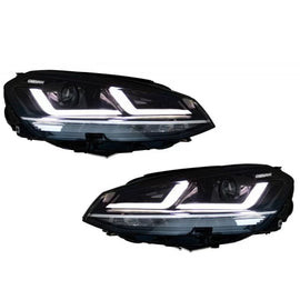 Set fari anteriori per VW Golf VII (7) 12-17 DRL Full LED alogeno versione nero/cromato LEDHL103-CM Osram Ledriving