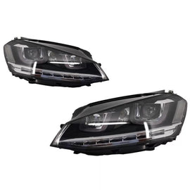 Set fari anteriori per VW Golf VII (7) 12-17 U-tipo DRL & Led segnale dinamico GTI R-Line stile nero H7/H7 con motorino