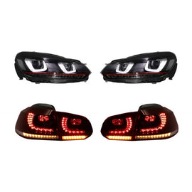 Fari anteriori e fanali posteriori Full LED per VW Golf 6 VI (2008-2013) R20 U design Indicatori di direzione dinamici