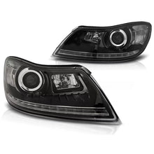 Carica l'immagine nel visualizzatore di Gallery, Fari anteriori TRUE DRL nero compatibile SKODA Octavia 09-12