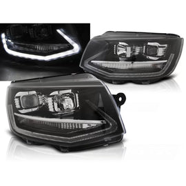 Fari anteriori TRUE DRL nero compatibile VW T6 15-19