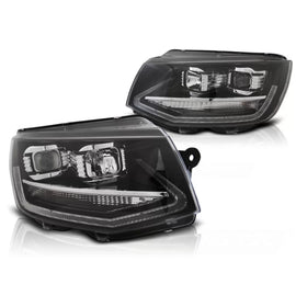 Fari anteriori TRUE DRL nero compatibile VW T6 15-19