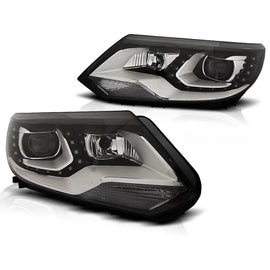 Fari anteriori TRUE DRL nero compatibile VW TIGUAN 2011 – 12.2015