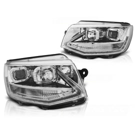 Fari anteriori TRUE DRL cromato compatibile VW T6 15-19