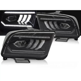 Fari anteriori TUBE LED nero compatibile FORD MUSTANG 04-09