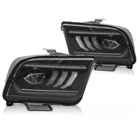 Fari anteriori TUBE LED nero compatibile FORD MUSTANG 04-09