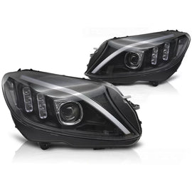 Fari anteriori TUBE LED nero compatibile MERCEDES W205 14-18