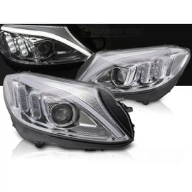 Fari anteriori TUBE LED cromato compatibile MERCEDES W205 14-18