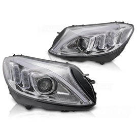 Fari anteriori TUBE LED cromato compatibile MERCEDES W205 14-18