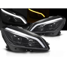 Fari anteriori TUBE LED Nero lucido SEQ DRL compatibile MERCEDES W204 11-14