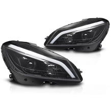 Fari anteriori TUBE LED Nero lucido SEQ DRL compatibile MERCEDES W204 11-14