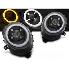 Fari anteriori a guida di luce nero DRL compatibile MINI (COOPER) F55 / F56 / F57 14-17