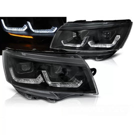 Fari anteriori a guida di luce nero DRL SEQ compatibile VW T6.1 20-