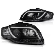 Carica l'immagine nel visualizzatore di Gallery, Fari anteriori a guida di luce nero compatibile AUDI A4 B7 11.04-03.08