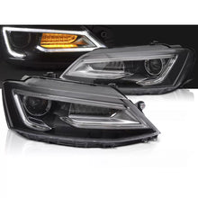 Fari anteriori a guida di luce nero compatibile VW JETTA VI 11-18