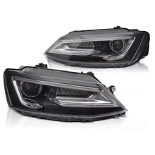 Fari anteriori a guida di luce nero compatibile VW JETTA VI 11-18