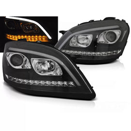 Fari anteriori a guida di luce nero SEQ compatibile MERCEDES W164 ML M-Classe 05-07