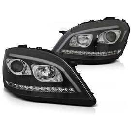 Fari anteriori a guida di luce nero SEQ compatibile MERCEDES W164 ML M-Classe 05-07