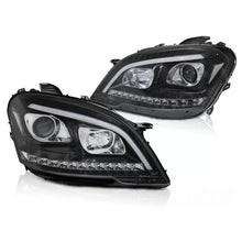 Fari anteriori a guida di luce nero SEQ compatibile MERCEDES W164 ML M-Classe 09-11