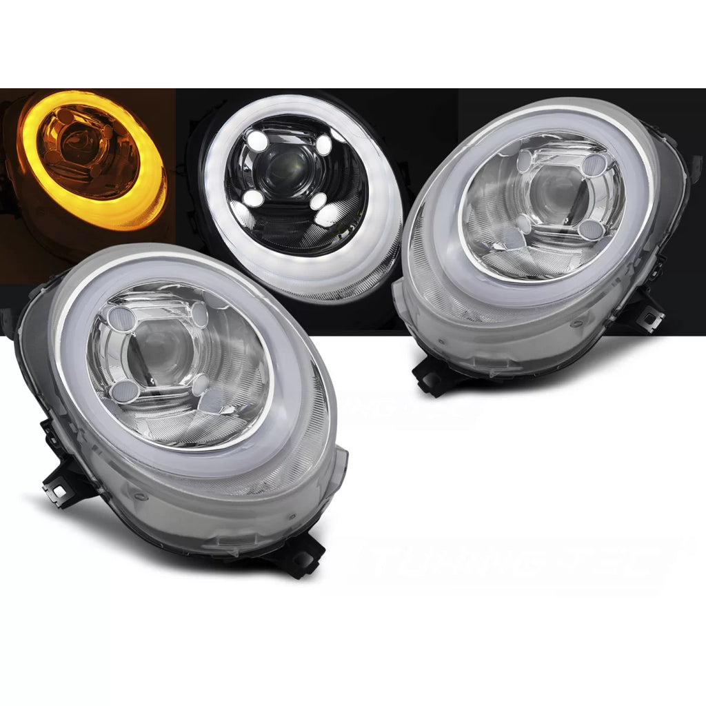 Fari anteriori a guida di luce cromato DRL compatibile MINI (COOPER) F55 / F56 / F57 14-17