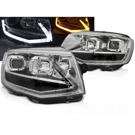 Fari anteriori a guida di luce cromato DRL SEQ compatibile VW T6 15-19