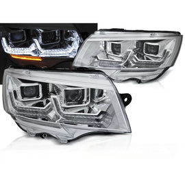 Fari anteriori a guida di luce cromato DRL SEQ compatibile VW T6.1 20-