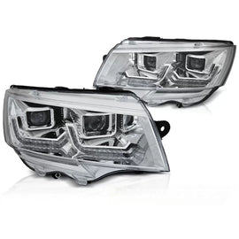 Fari anteriori a guida di luce cromato DRL SEQ compatibile VW T6.1 20-