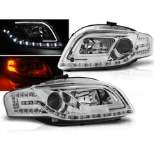 Carica l'immagine nel visualizzatore di Gallery, Fari anteriori a guida di luce cromato compatibile AUDI A4 B7 11.04-03.08