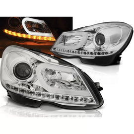 Fari anteriori a guida di luce cromato compatibile MERCEDES W204 11-14