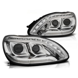 Fari anteriori a guida di luce cromato compatibile MERCEDES W220 S-Classe 09.98-05.05