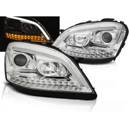 Fari anteriori a guida di luce cromato SEQ compatibile MERCEDES W164 ML M-Classe 05-07