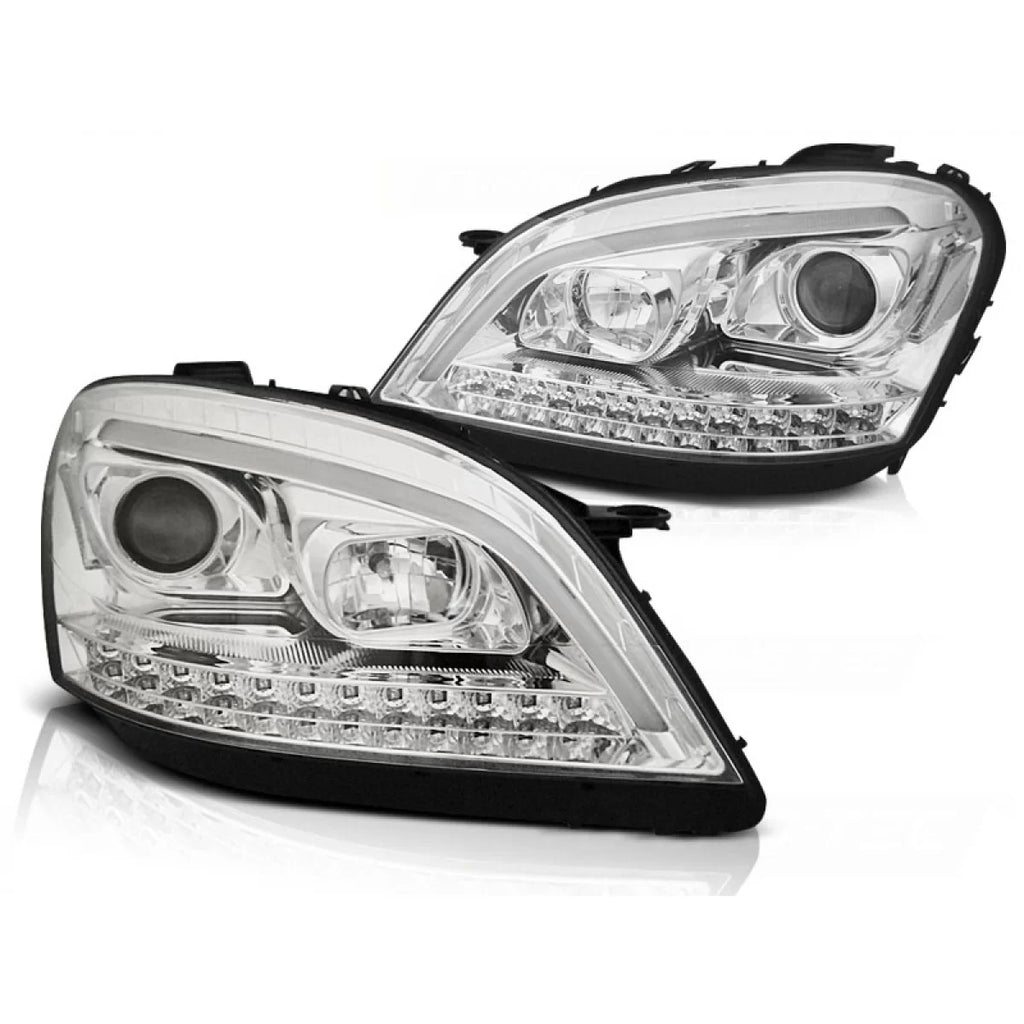 Fari anteriori a guida di luce cromato SEQ compatibile MERCEDES W164 ML M-Classe 05-07