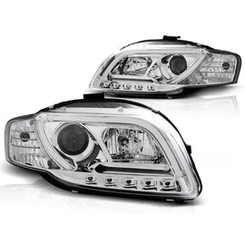 Fari anteriori a guida di luce DRL cromato compatibile AUDI A4 B7 11.04-03.08